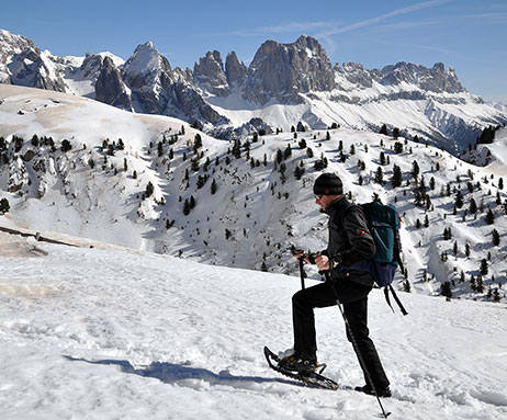 Schneeschuhwandern in den Dolomiten