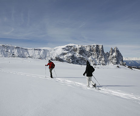 Schneeschuhwandern in den Dolomiten